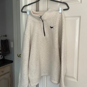 Pink size large and white Sherpa quarter zip